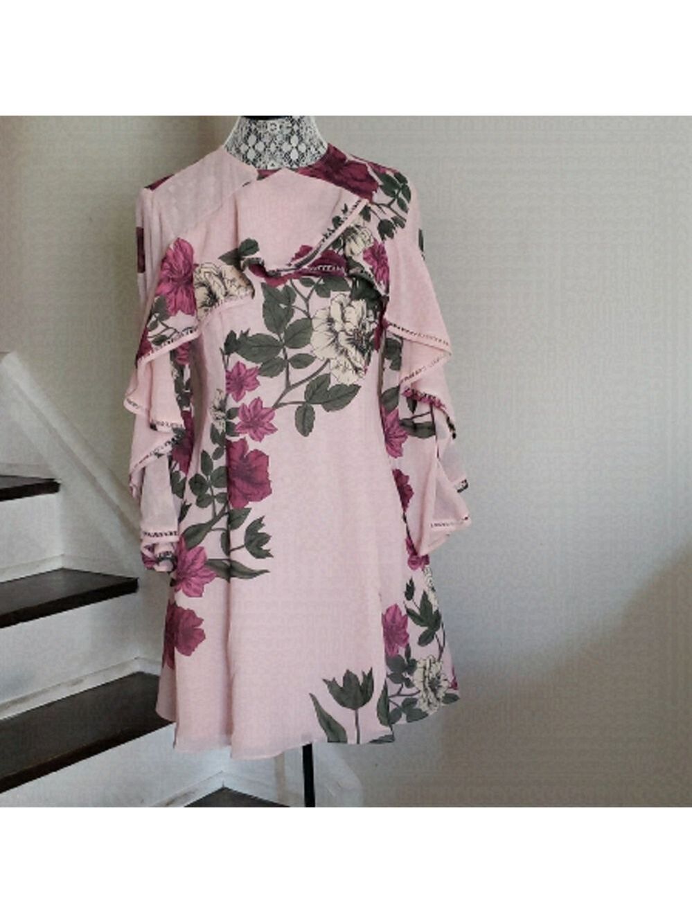 Keepsake Floral Print Ruffled Dress